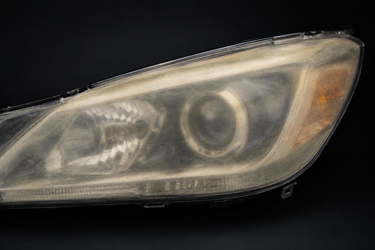 Cloudy, yellowed, oxidized headlight
